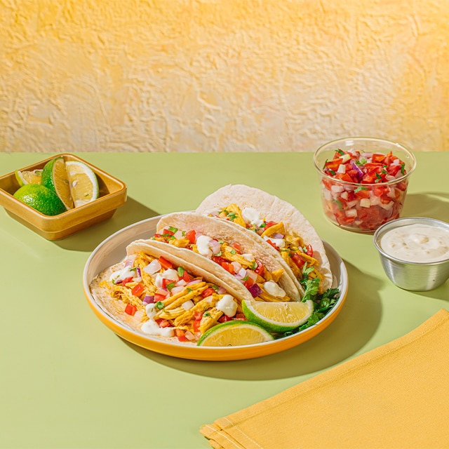 Piaparan Chicken Tacos with Lime-Garlic Dressing Piaparan Chicken Tacos with Lime-Garlic Dressing
